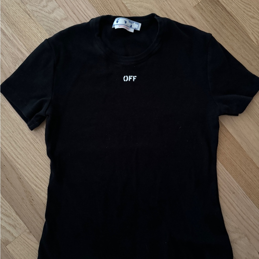 Off-White Black Crew Neck women Tee
